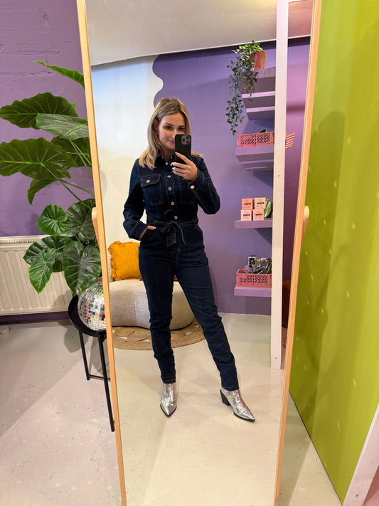 Denim jumpsuit dark blue