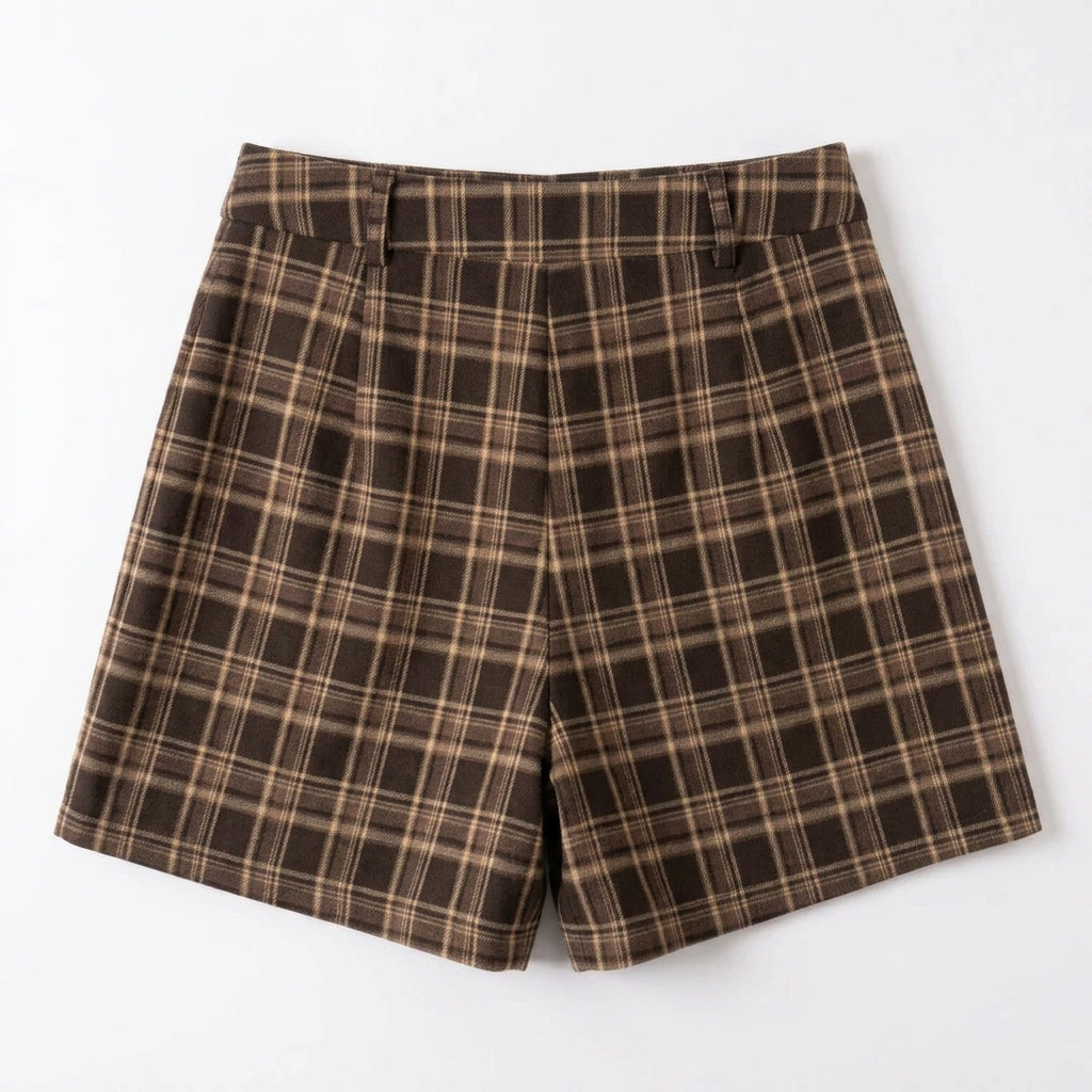 Geruite skort bruin