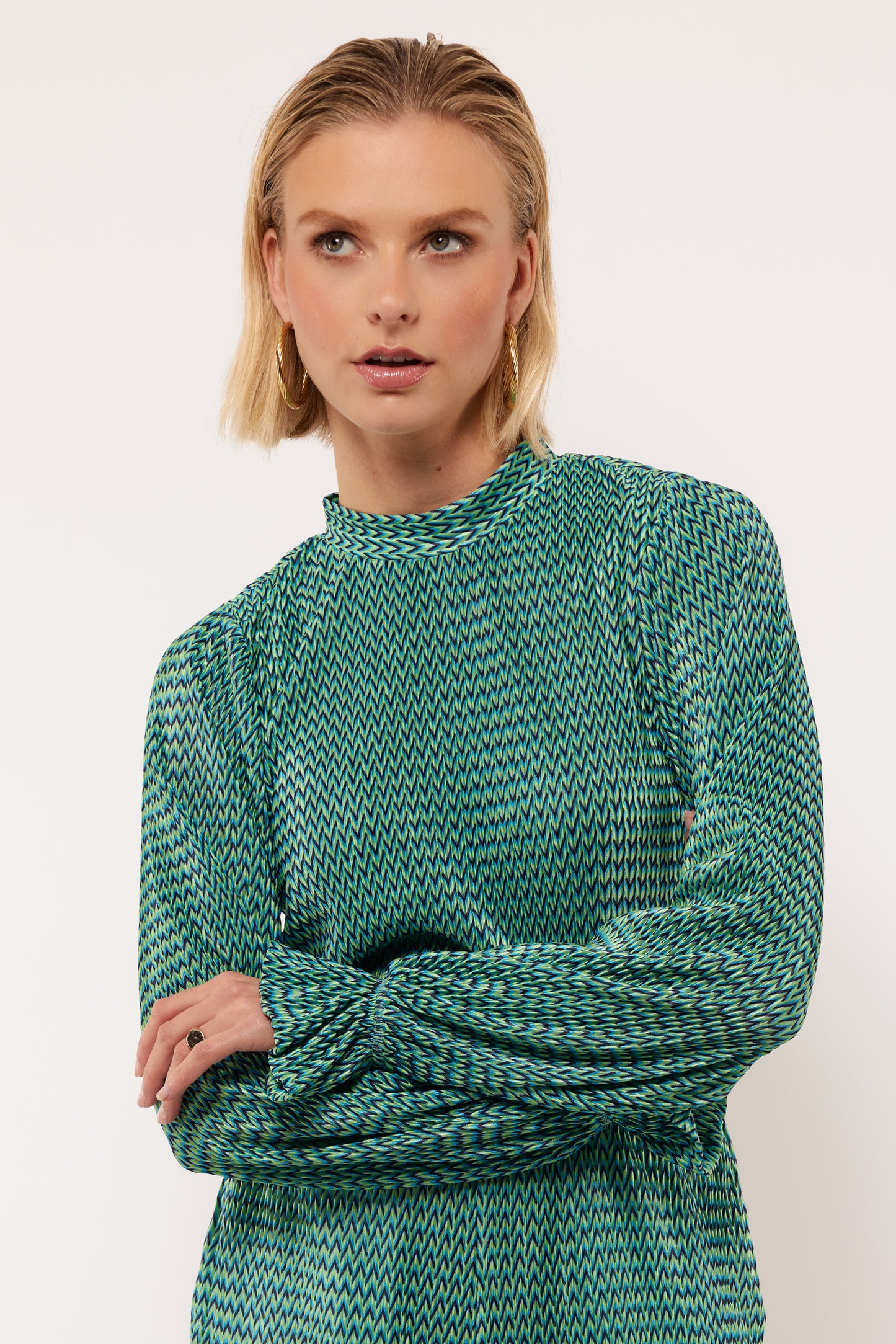 Gisella top - blue/ cactus
