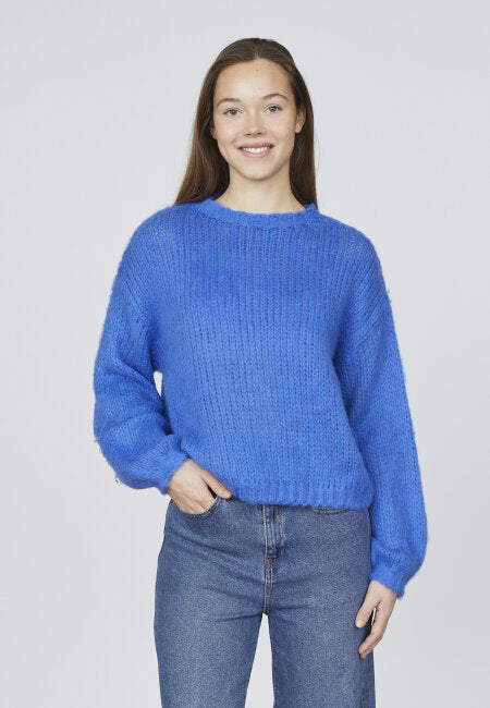Fijngebreide cobalt blauw