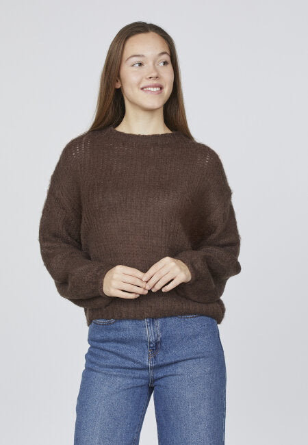 Fijngebreide trui bruin
