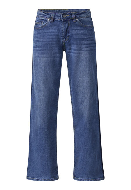 Low rise rechte jeans mid blue wash navy