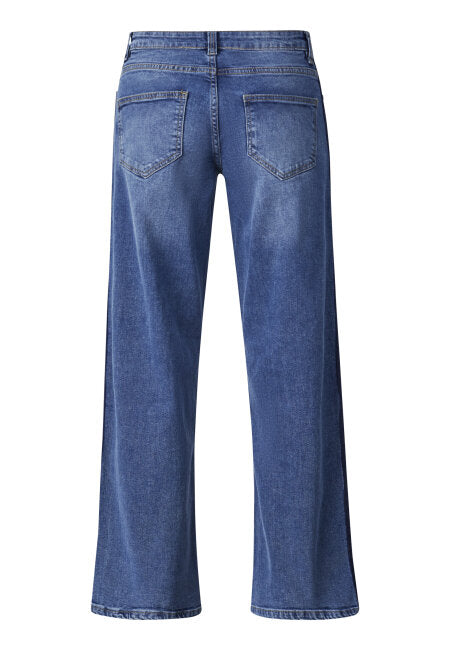 Low rise rechte jeans mid blue wash navy