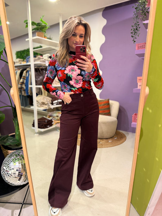 Raqual pants wine red