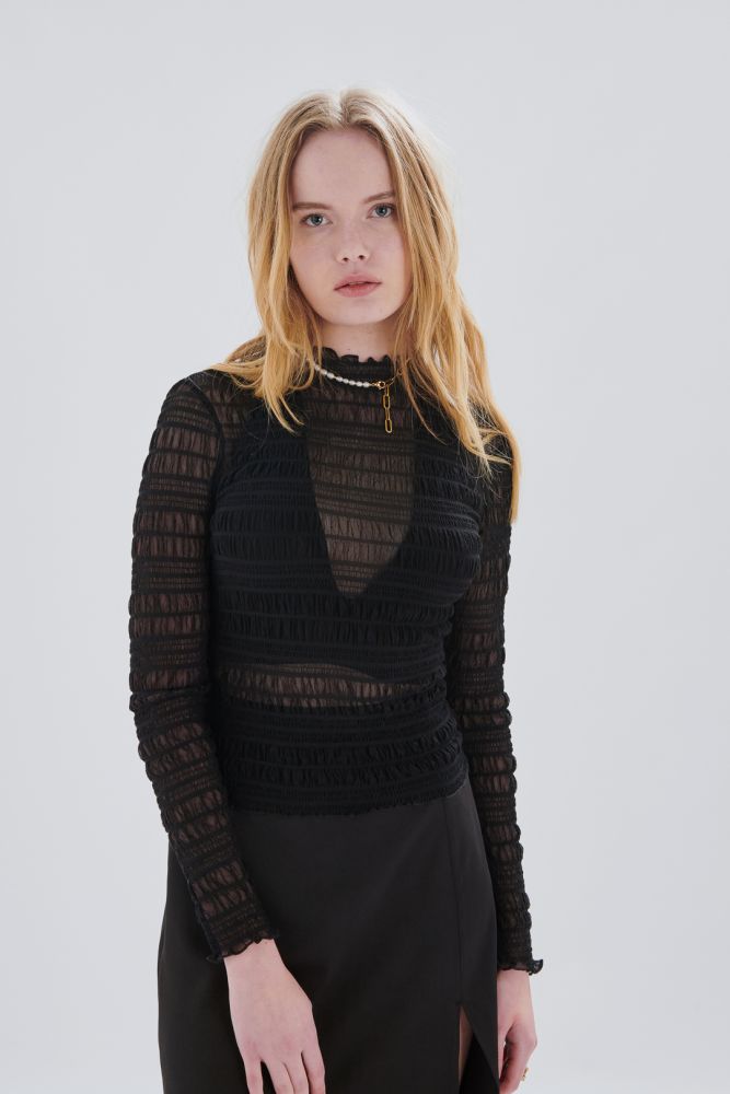 Longsleeve mesh black