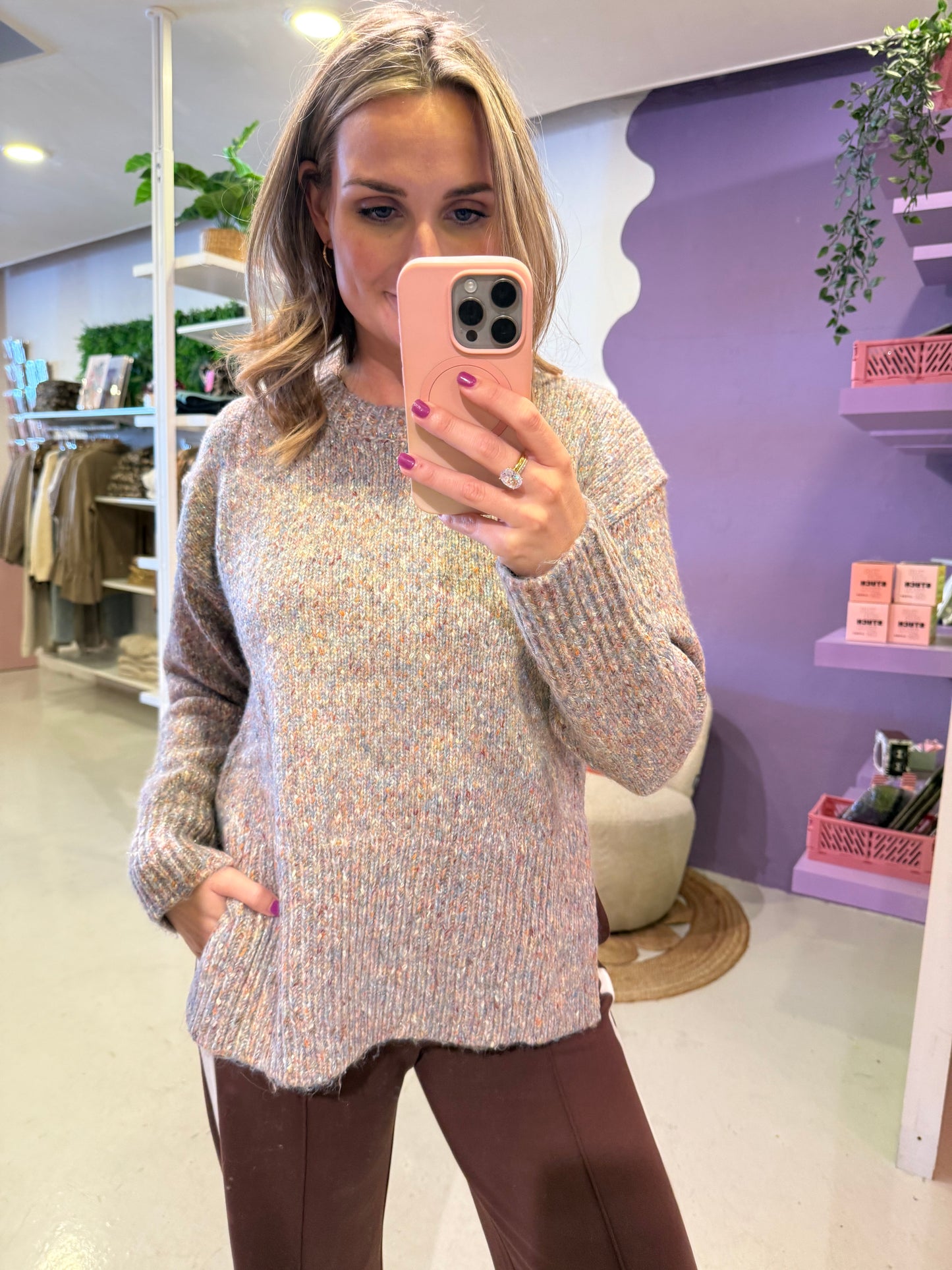 Gemêleerde trui multicolor