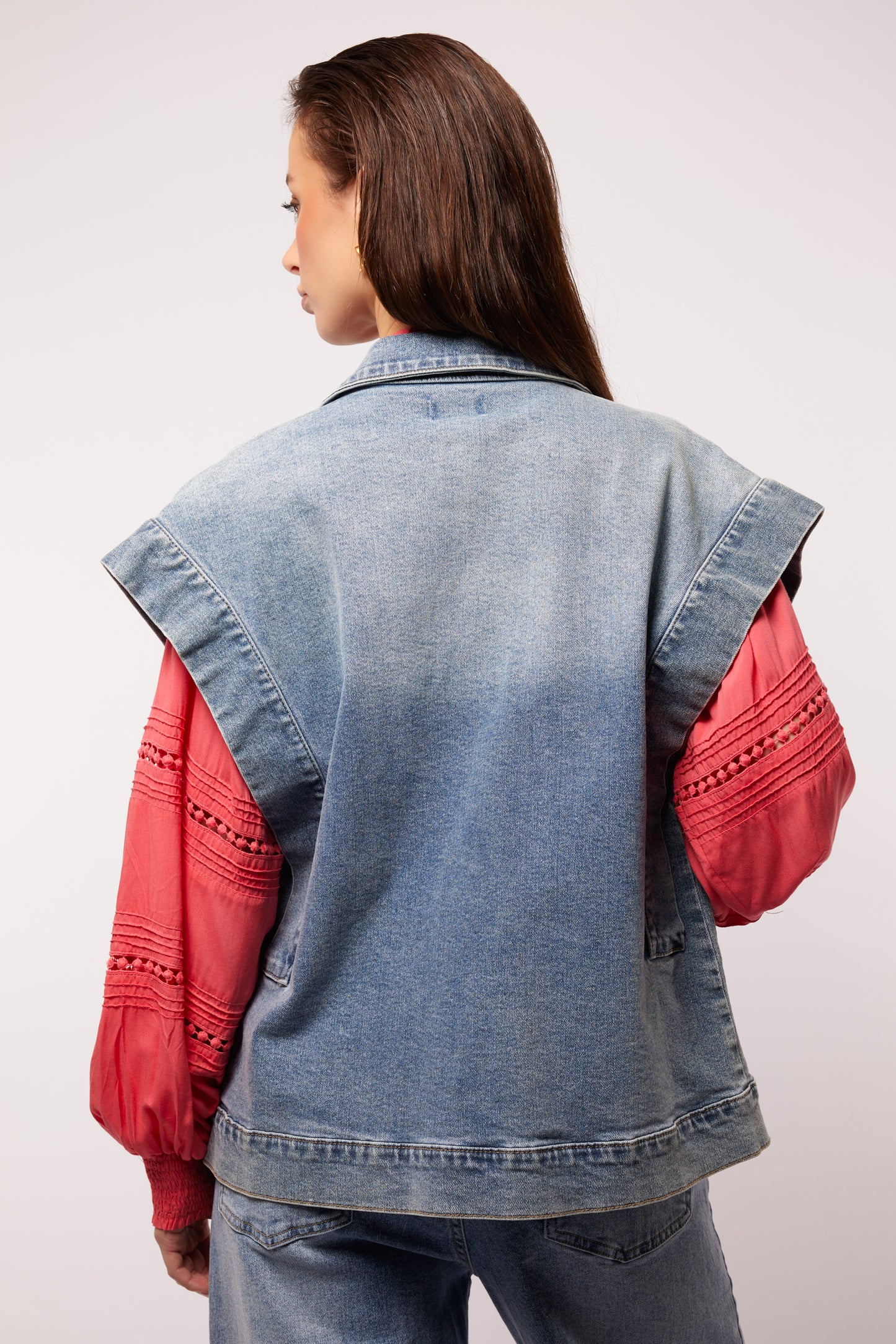 Meghan gilet mid denim blue