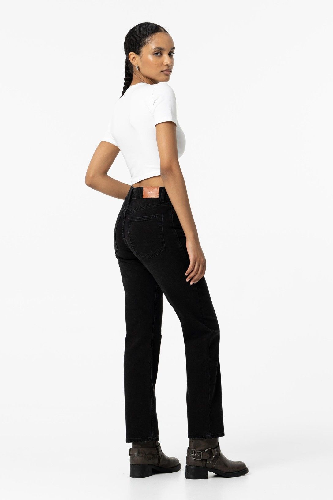 High wasted jeans AMY straight black 57