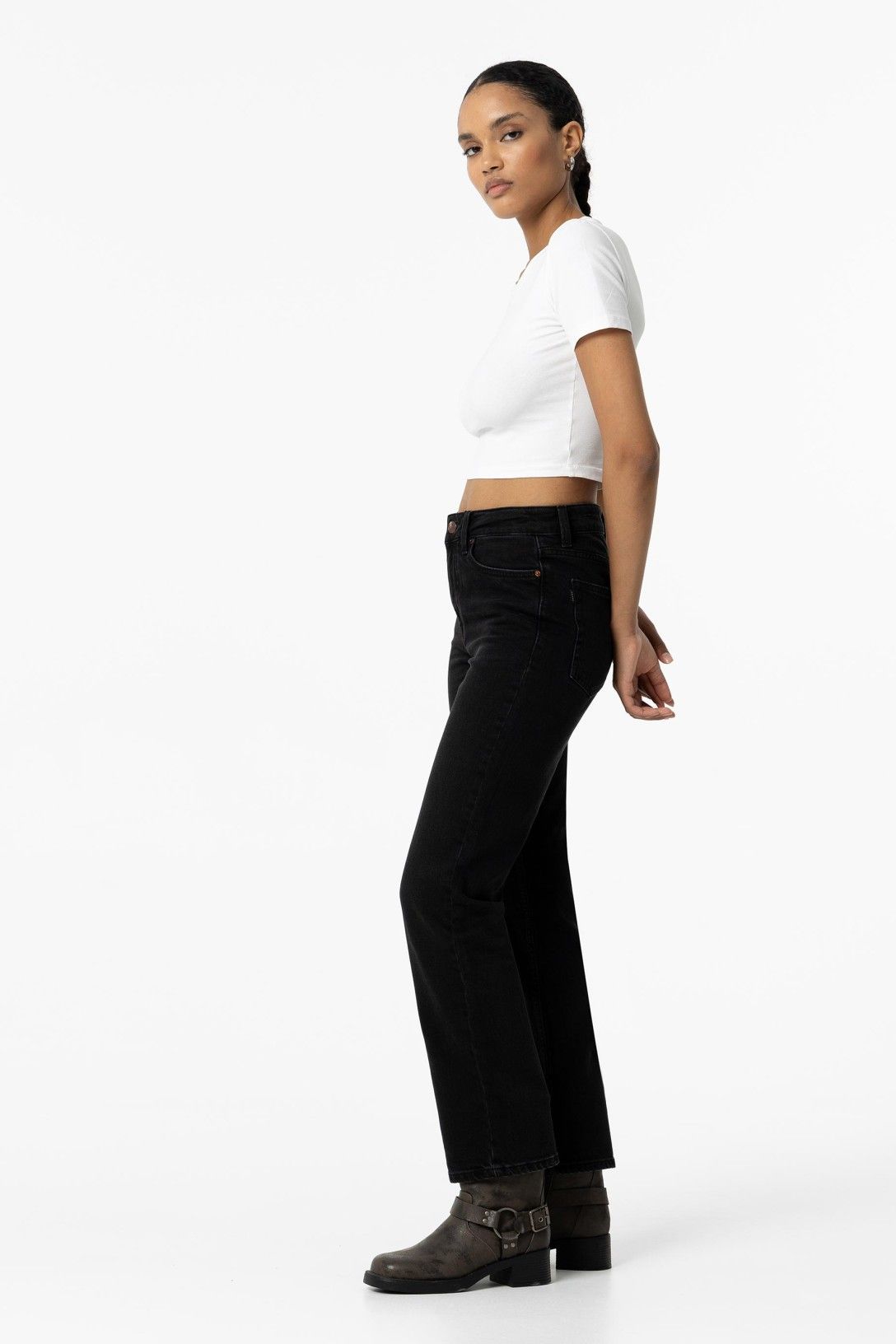 High wasted jeans AMY straight black 57