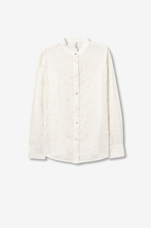 Witte blousse met applicaties