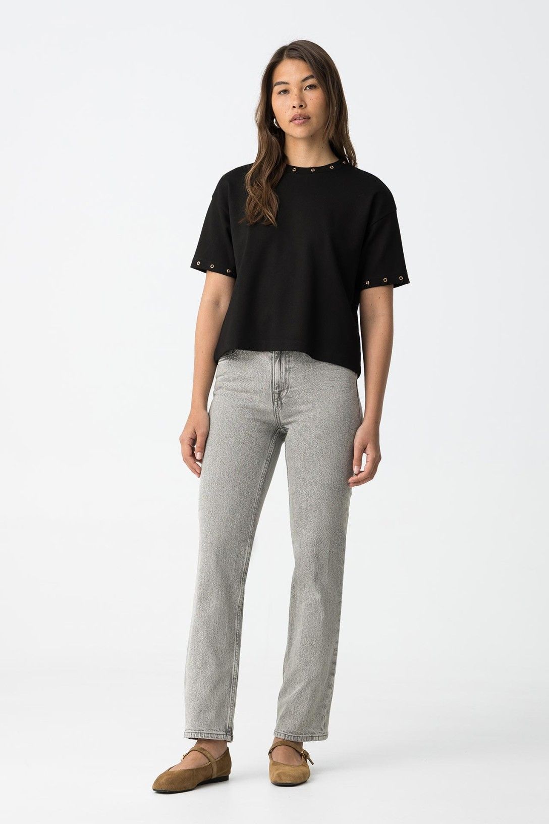 High wasted jeans AMY straight grey 70
