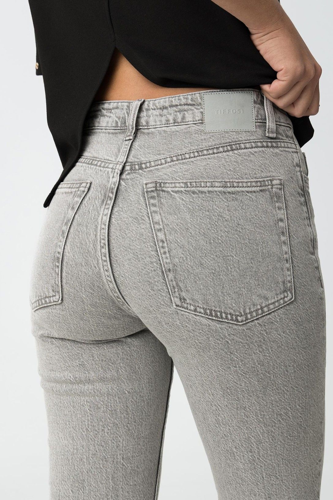 High wasted jeans AMY straight grey 70