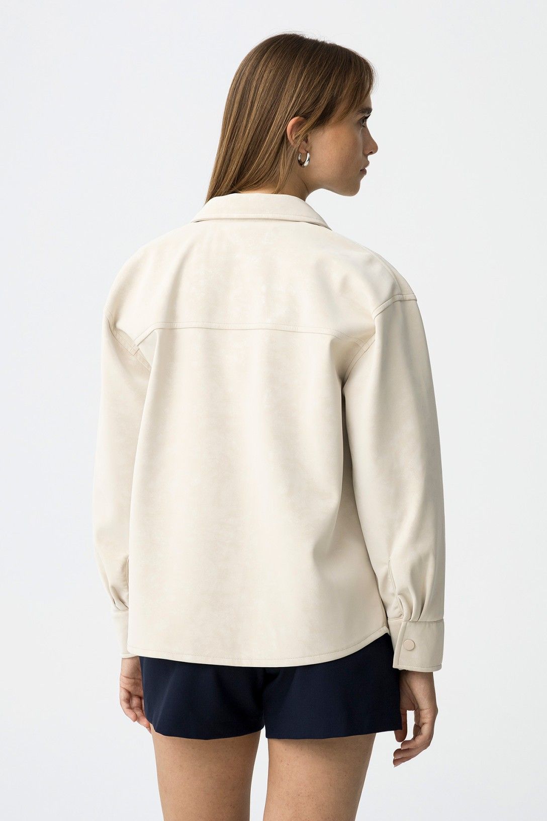 Relaxed Fit Shirt met leather look