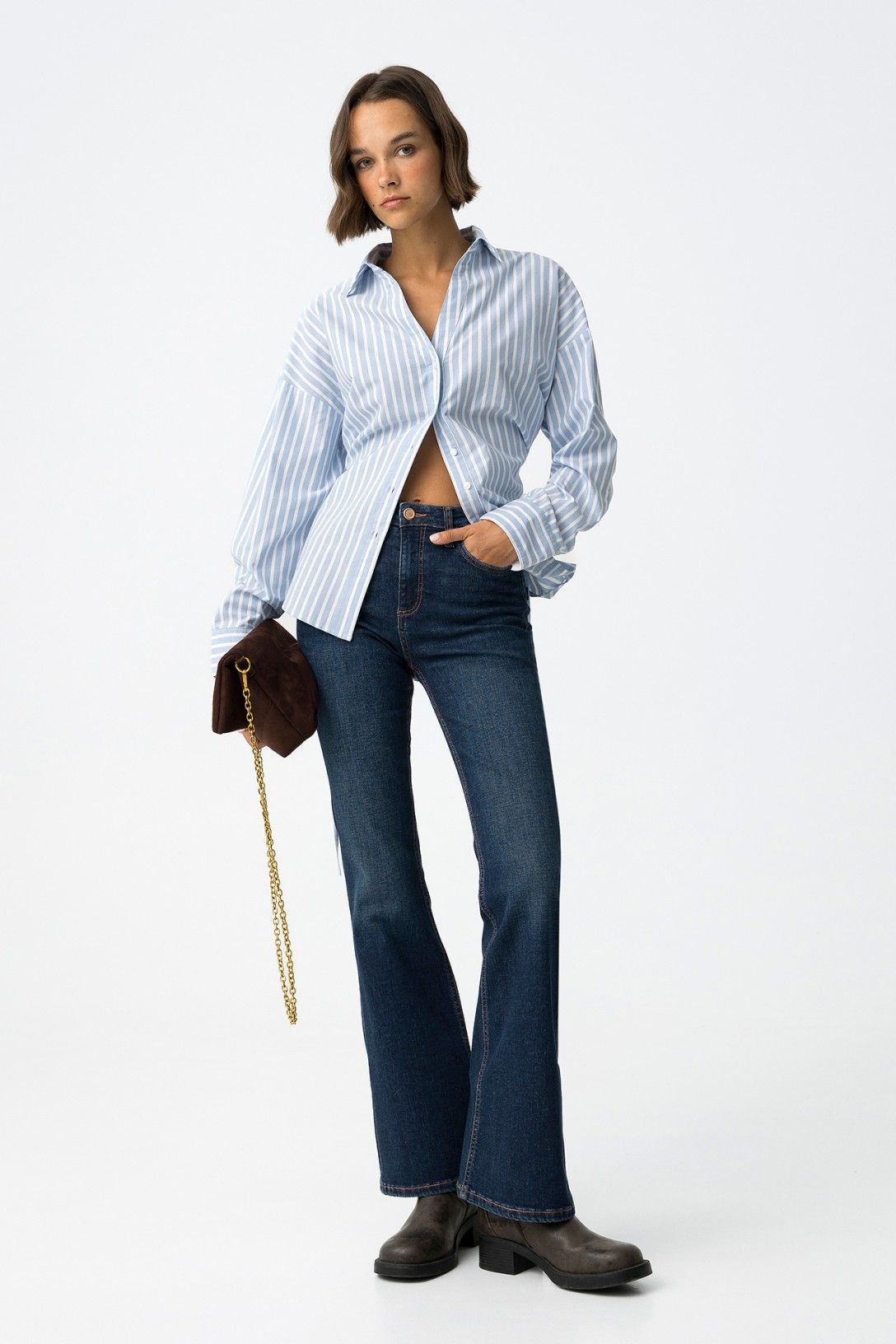 High wasted flared jeans ZOE dark blue