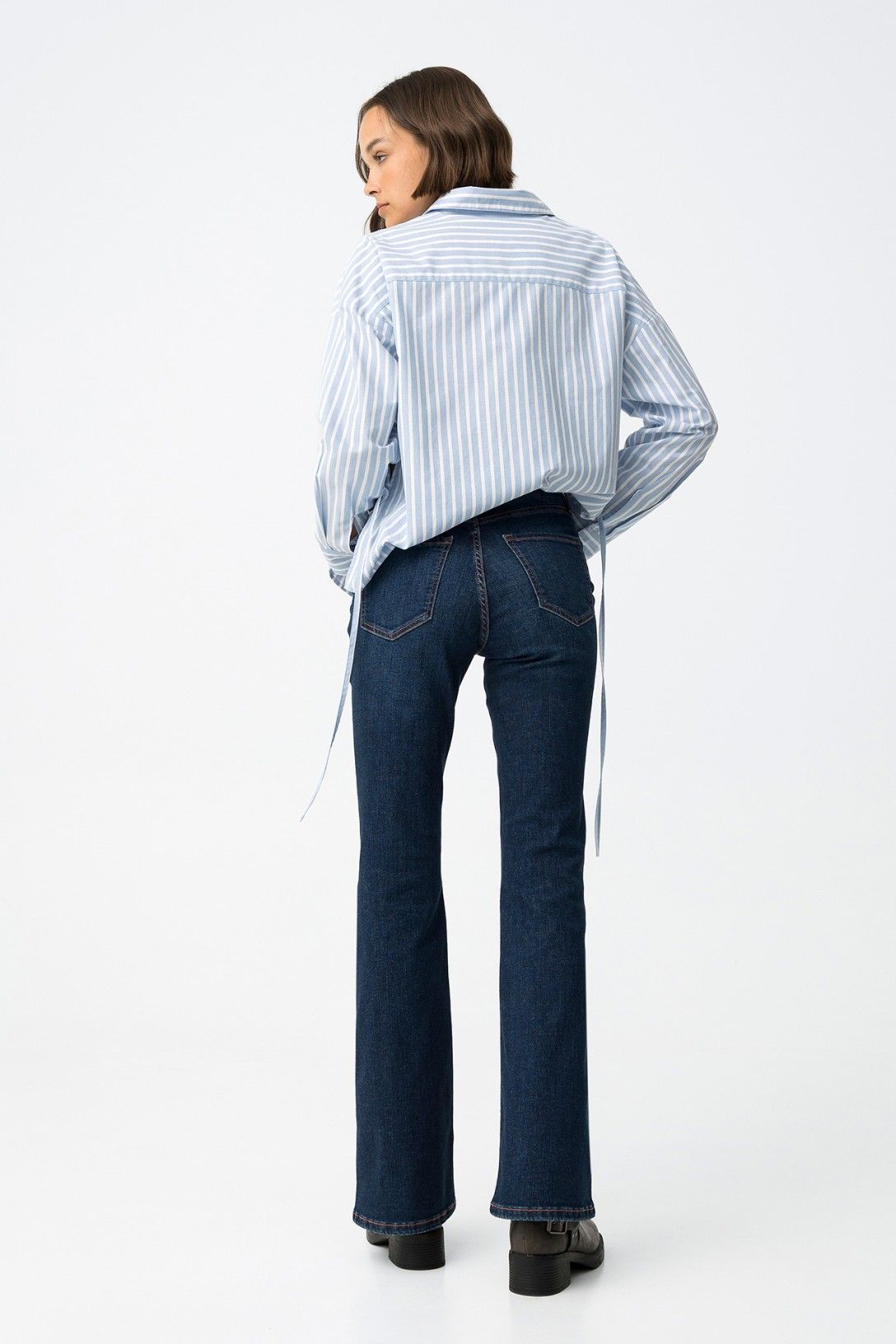 High wasted flared jeans ZOE dark blue