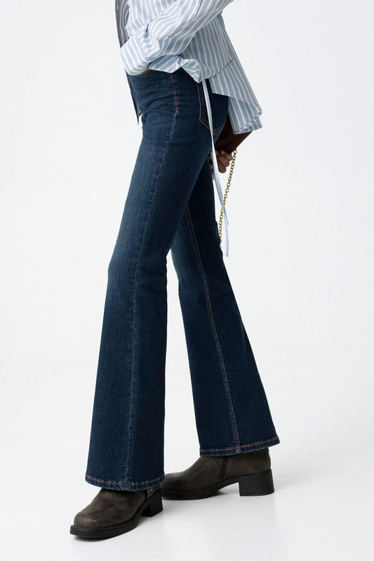 High wasted flared jeans ZOE dark blue