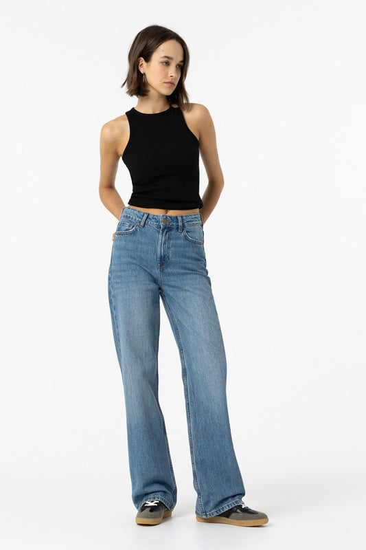 High wasted jeans BONNYE 41 wide leg med blue