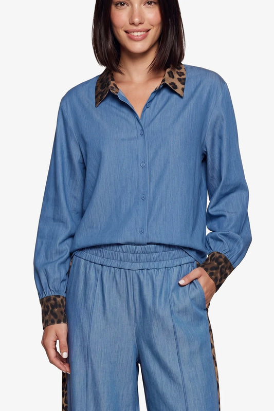 June broek denim leopard