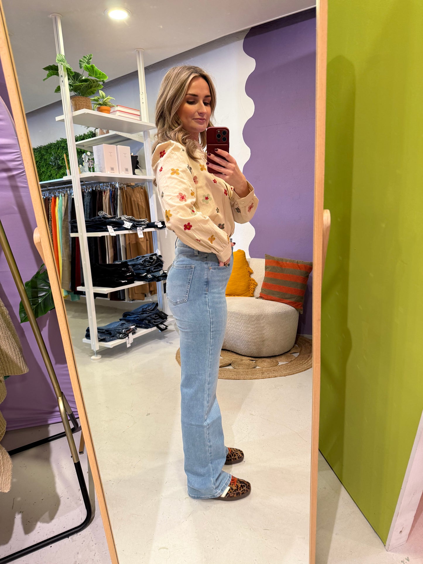 Wijde jeans light blue