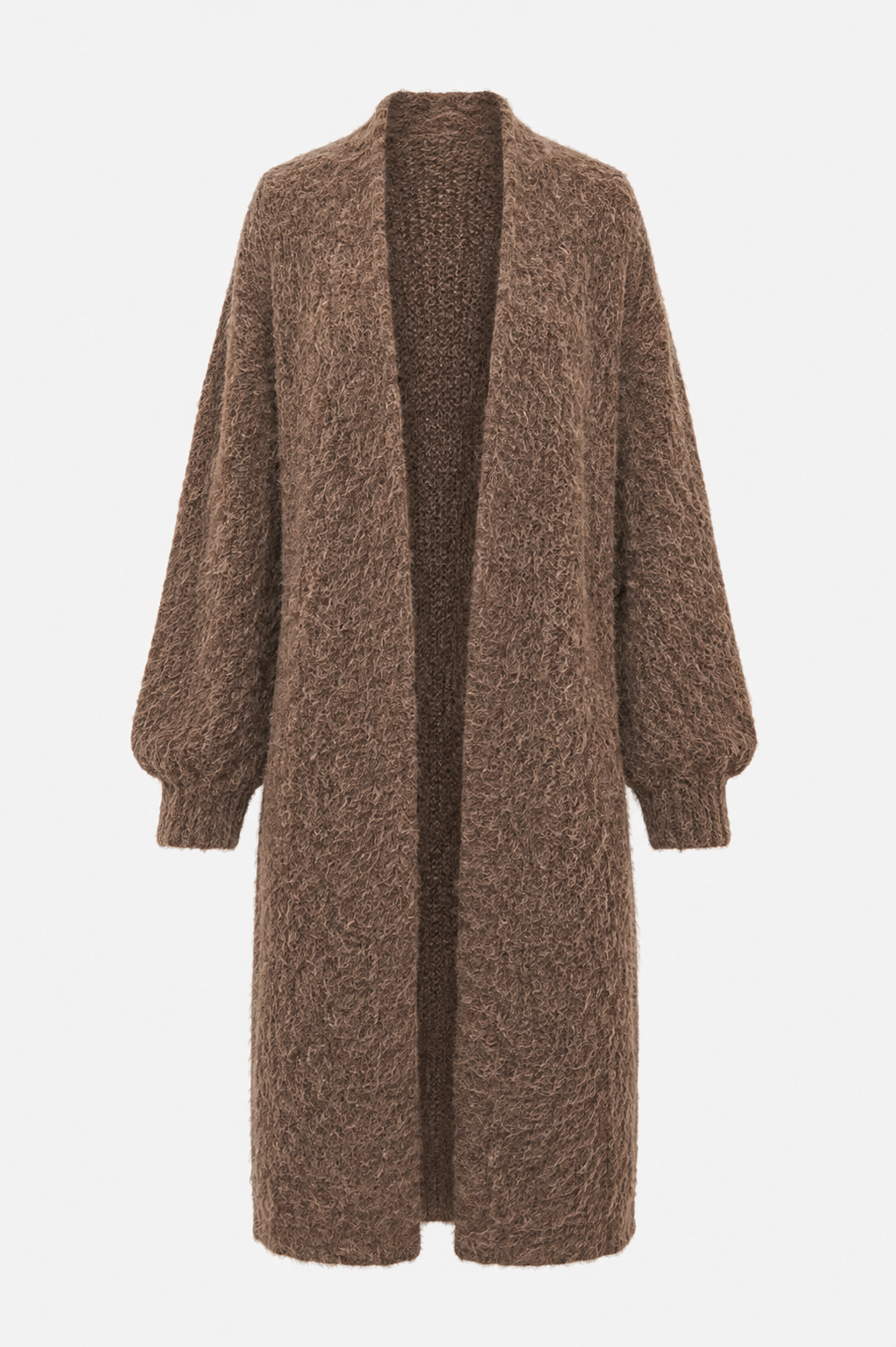 Lang fluffy vest bruin