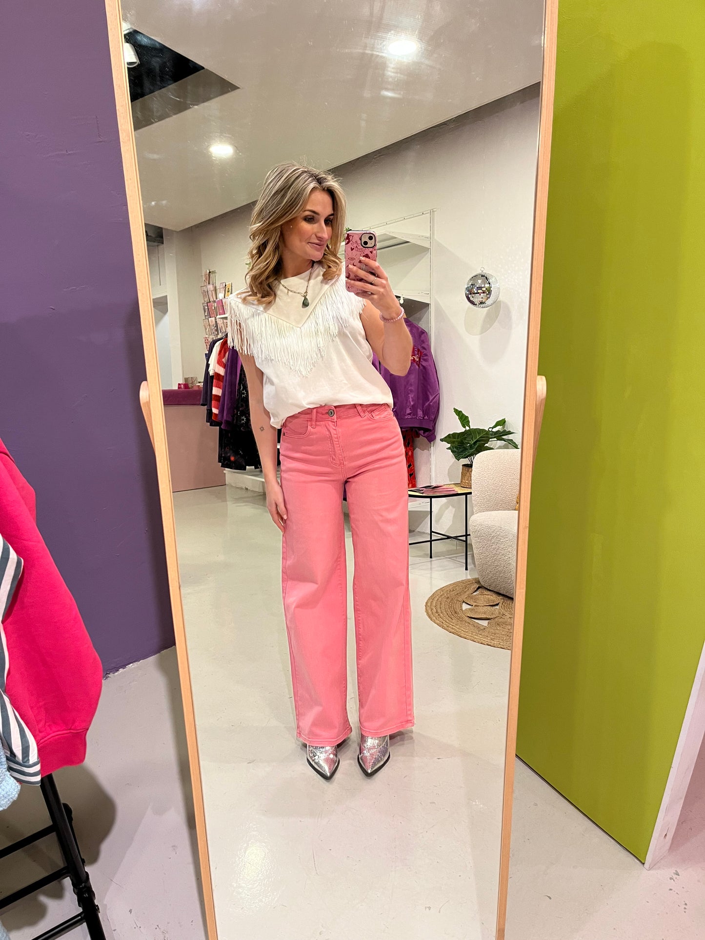 Chatissa top fringe white