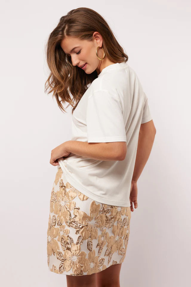 Soraya t-shirt offwhite/flower peach