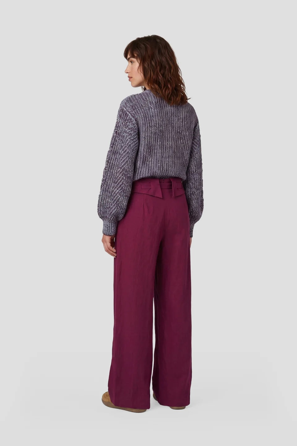 Fenni knit sweater dusky maroon/cloud blue