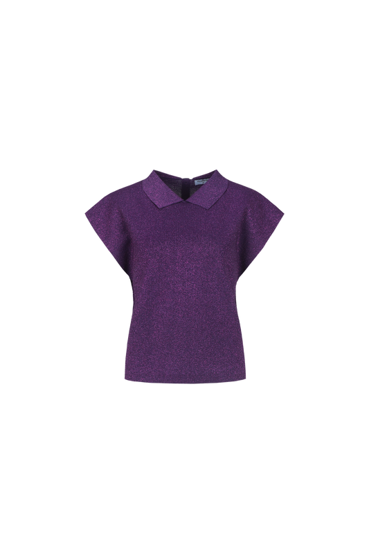 Polo top purple lurex