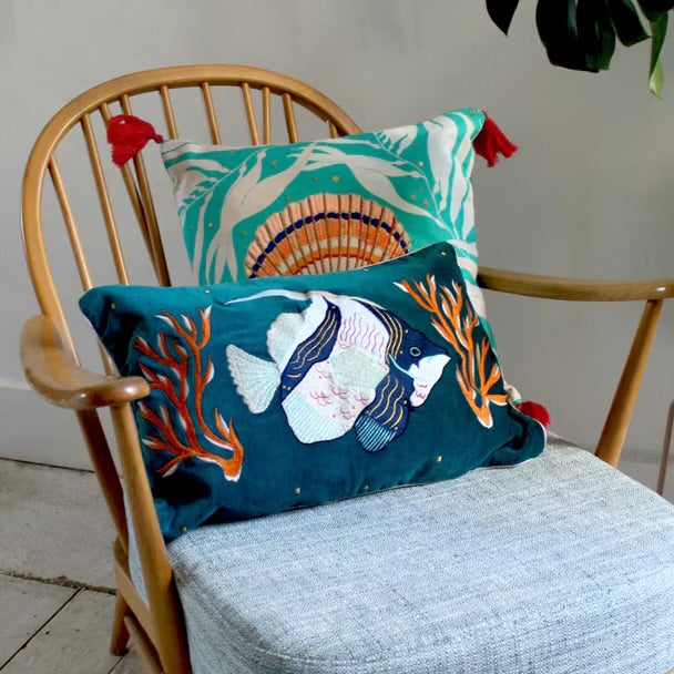 Luxe fluwelen kussen fish