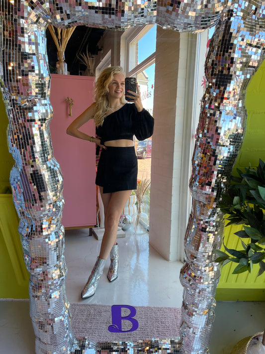 Off shoulder top zwart