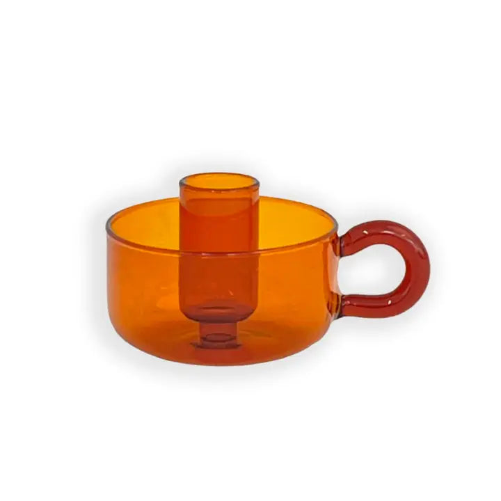 Vintage look glas kandelaar