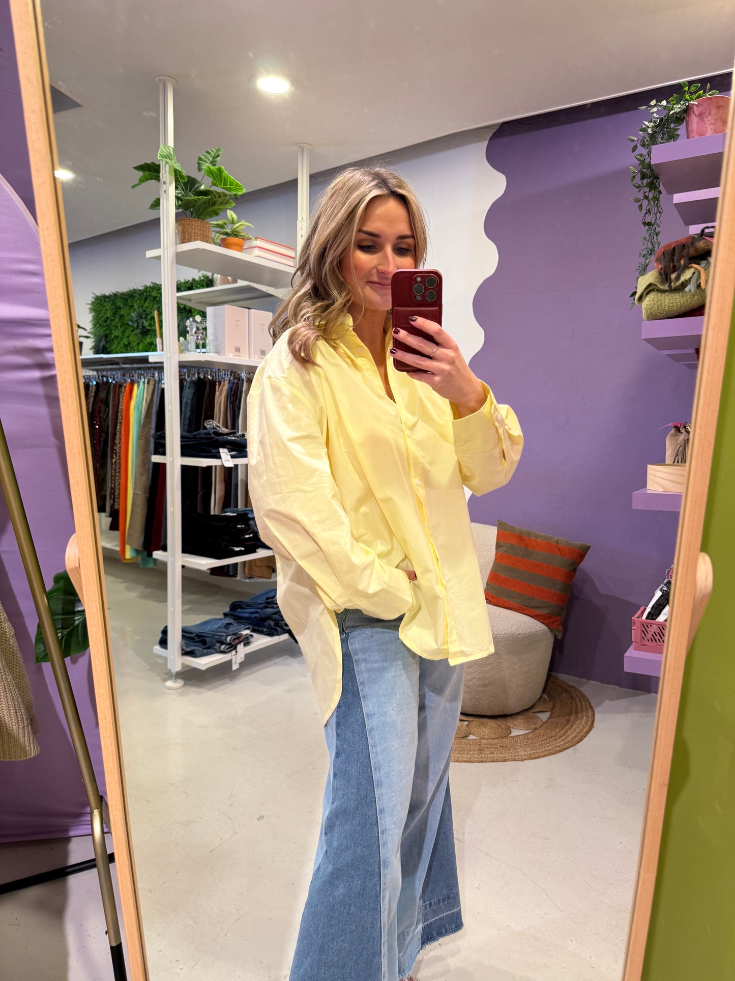 Butter yellow blouse met strik