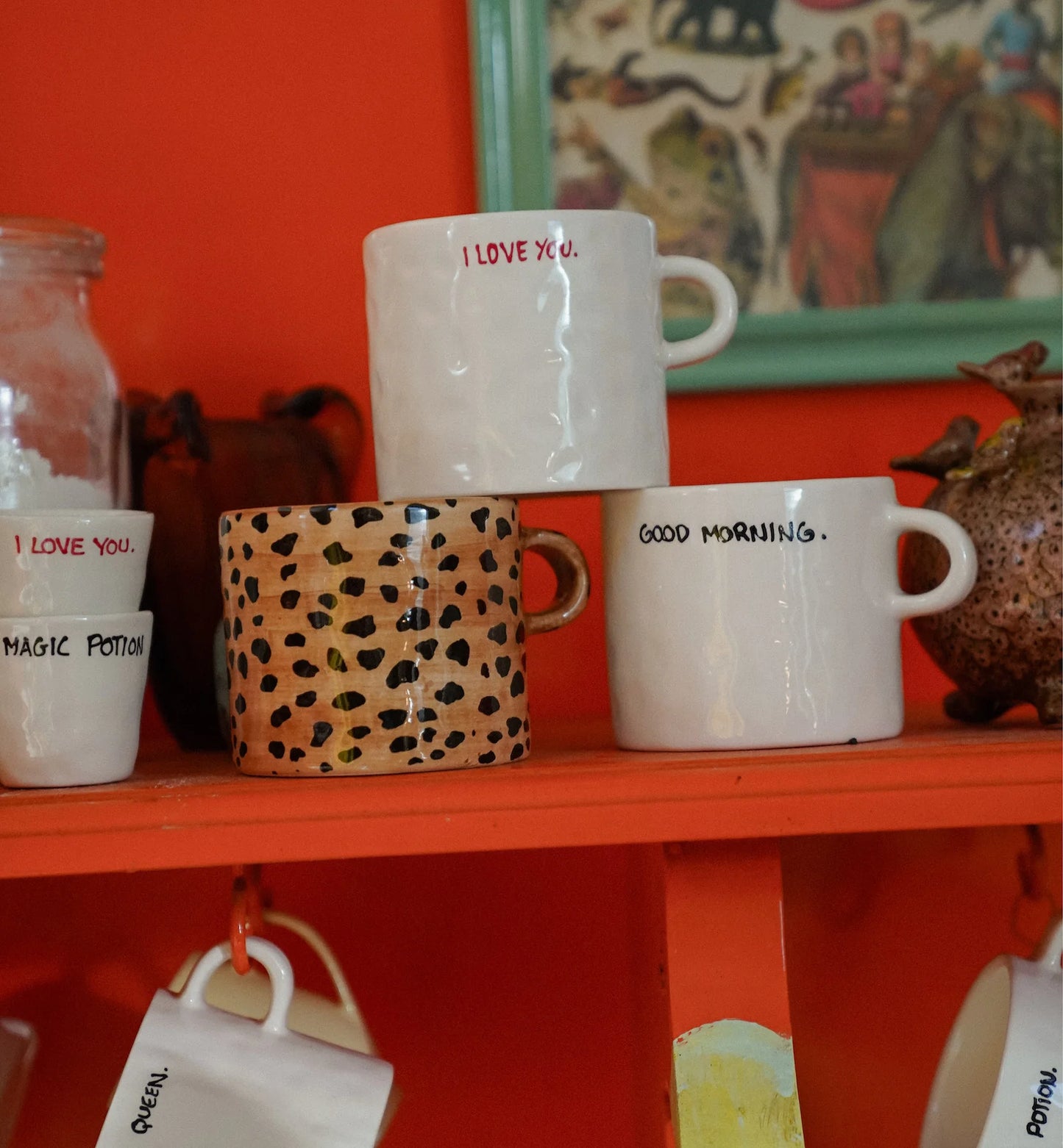 Leopard mug brown