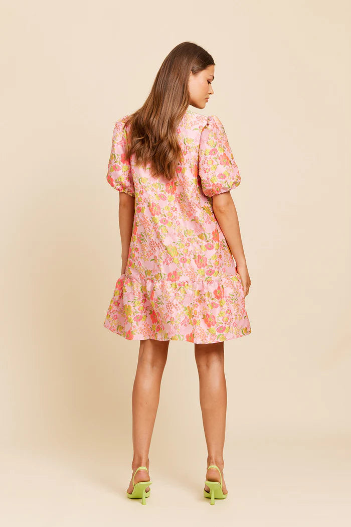 Feestelijke jurk pink flower