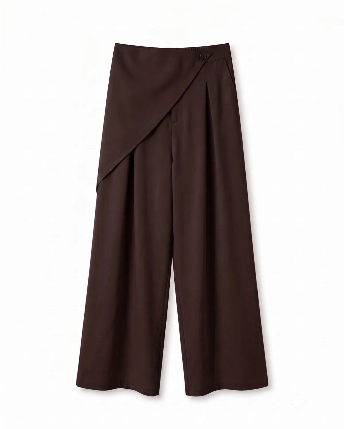 Wijde overslag pantalon bruin
