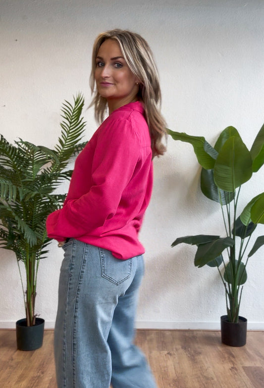 Linnenmix blouse berry