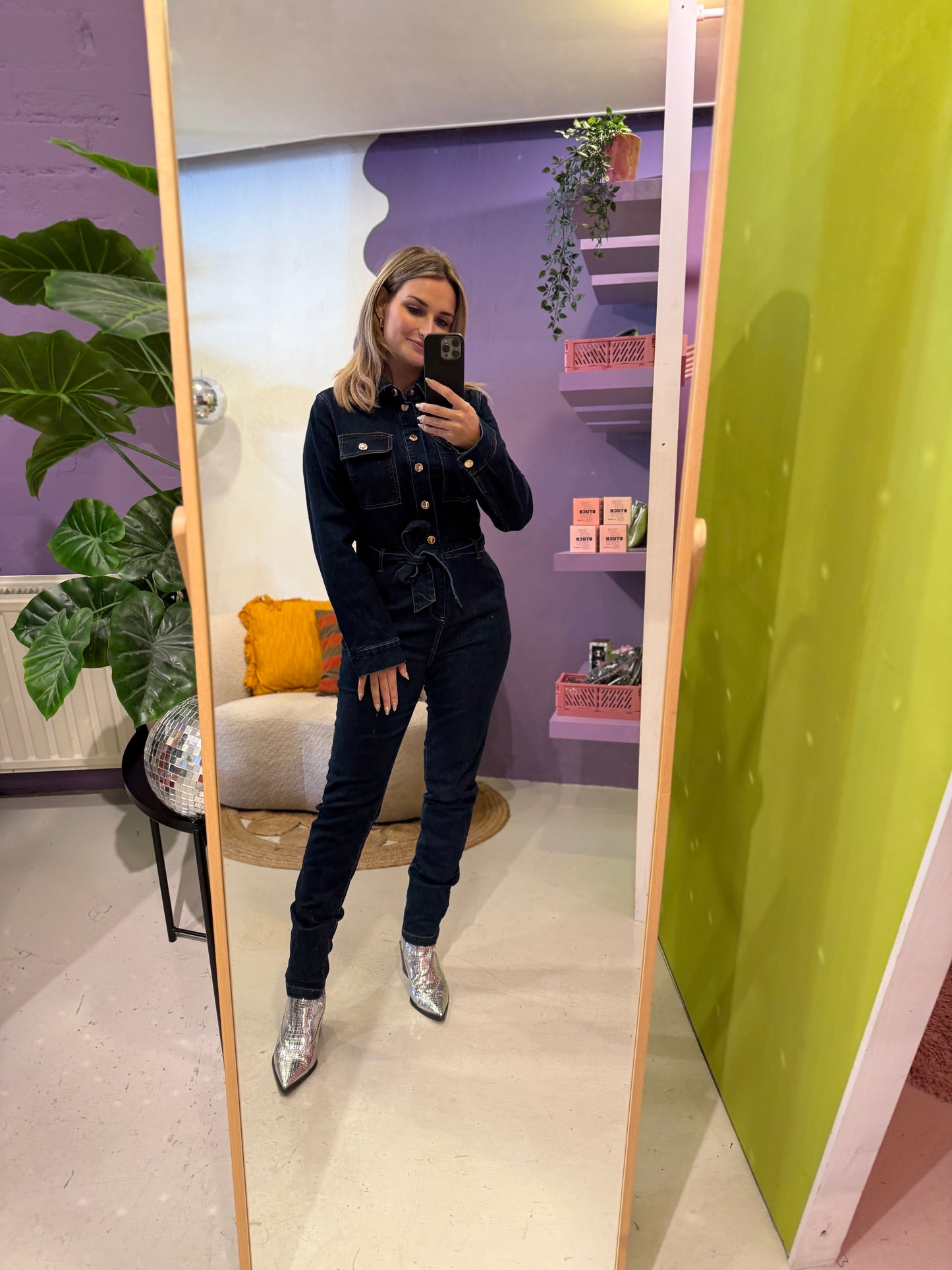 Denim jumpsuit dark blue