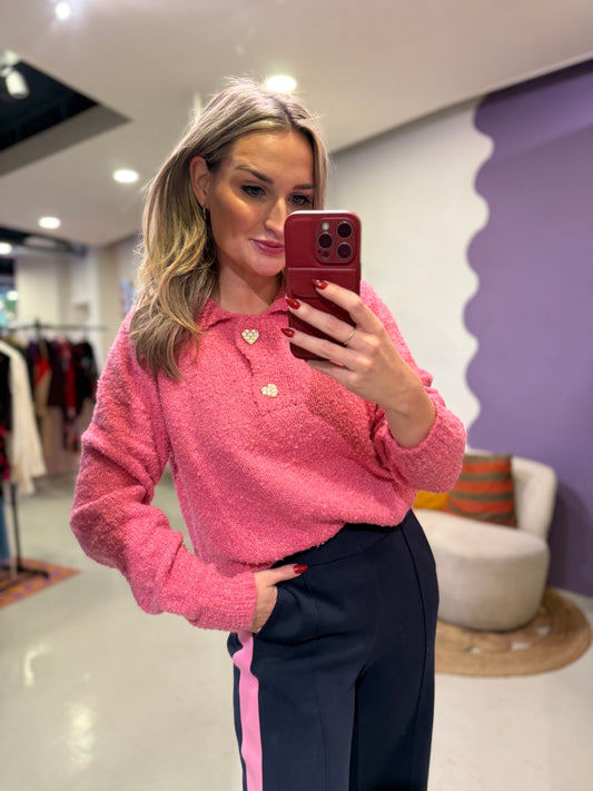 Zorina knit sweater blush rose