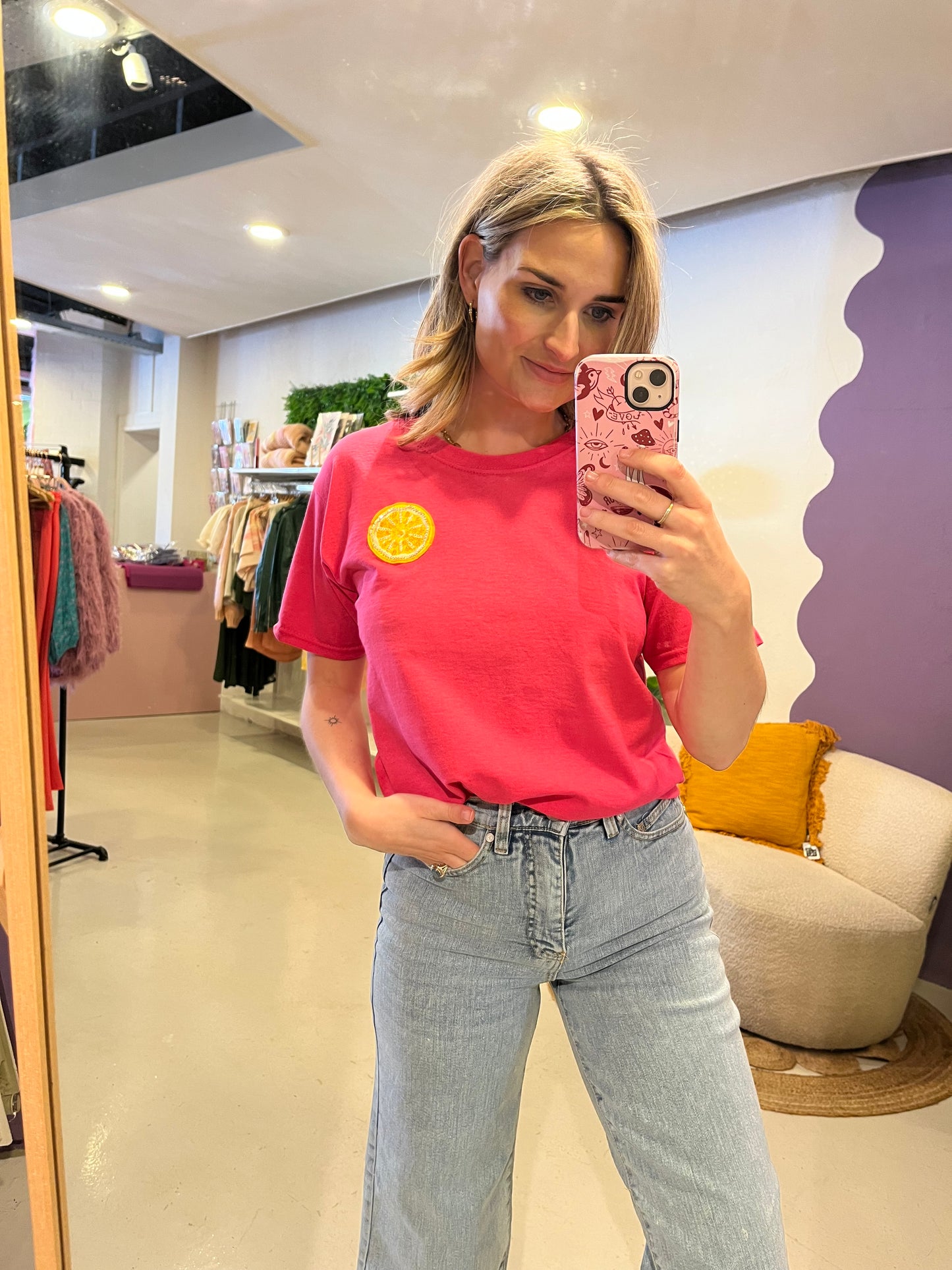 T-shirt pink lemon slice