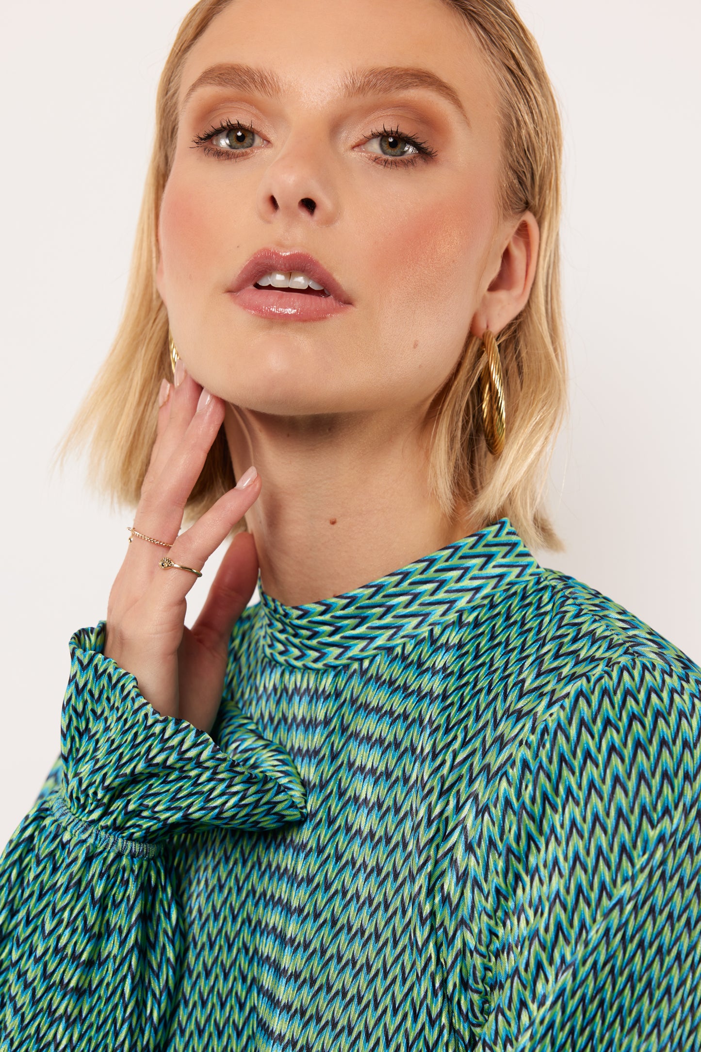 Gisella top - blue/ cactus