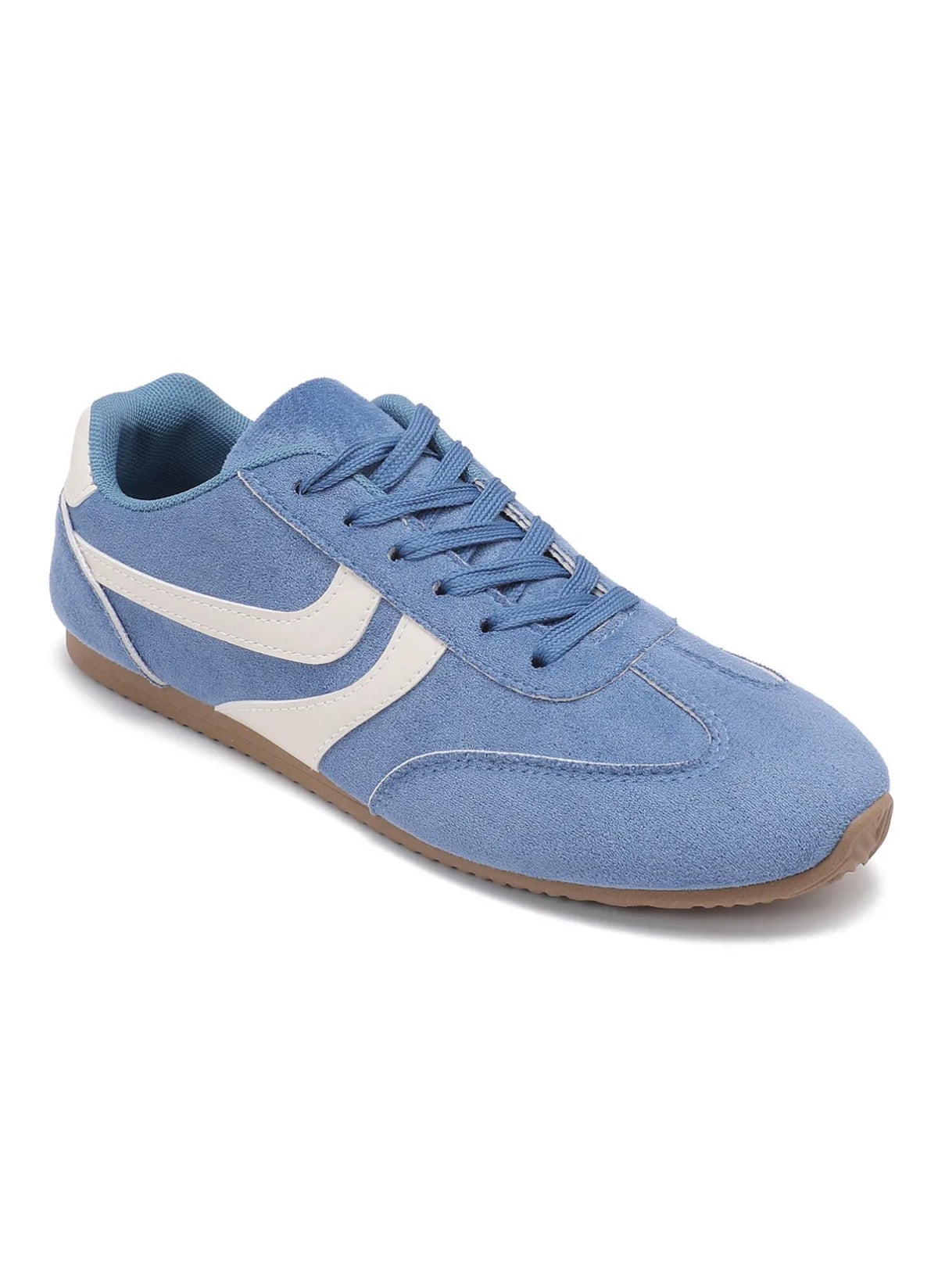 Sneaker suede look blauw