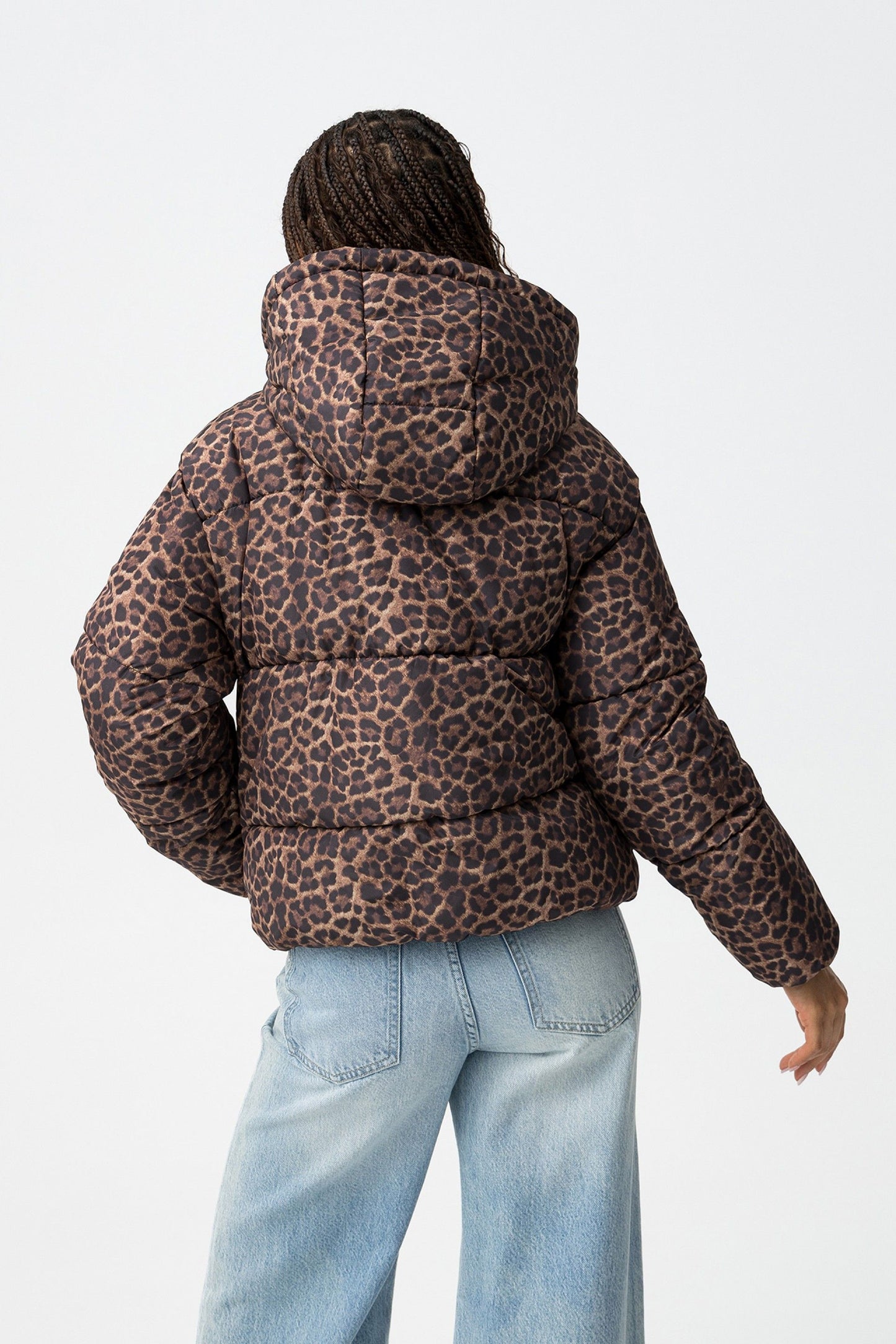 Tijgerprint winterjas bomber met capuchon