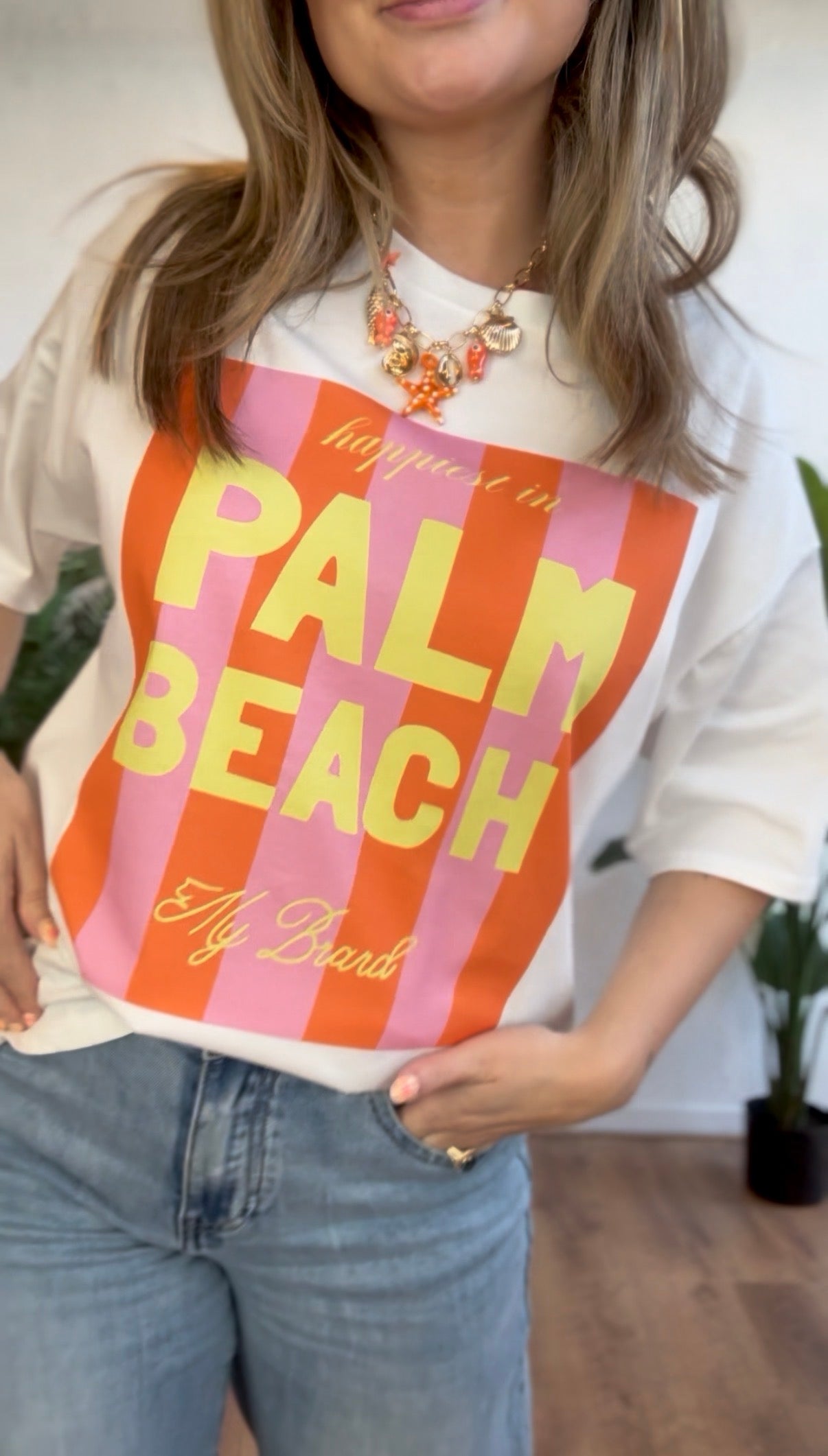 Palm beach t-shirt oranje