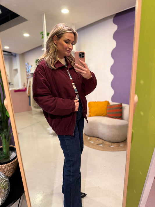 Bomber jack bordeaux rib