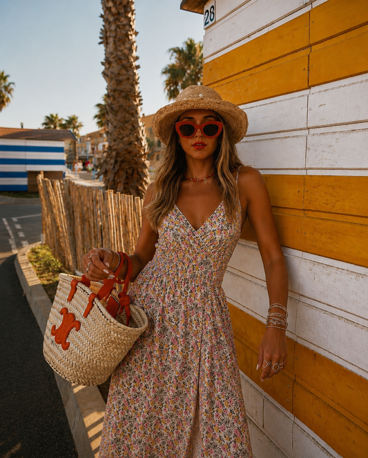 Maxi dress flower pink