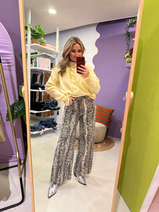 Snake jeans met wijde pijp