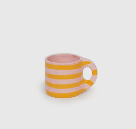 Funky stripe mok roze/oranje