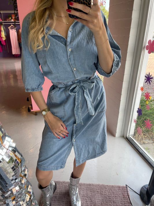 Denim dress lang