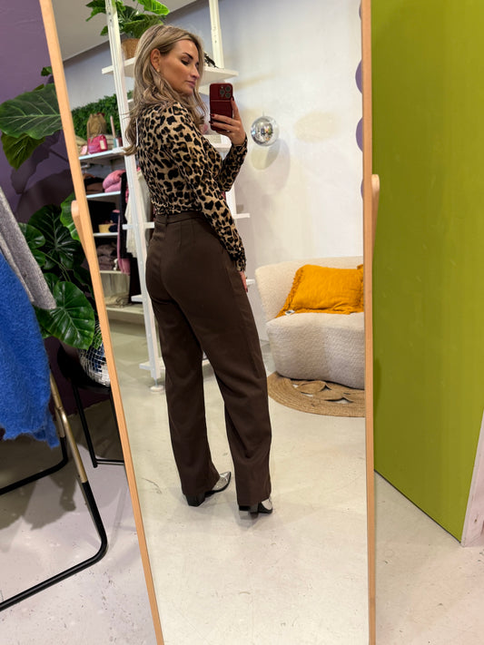 Bruine rechte pantalon