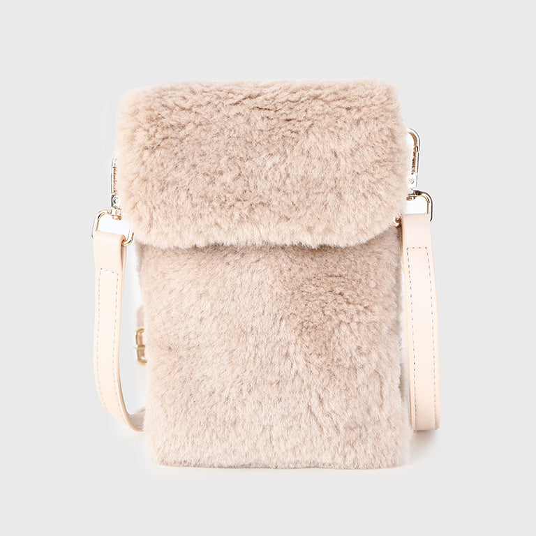 Teddy tasje beige